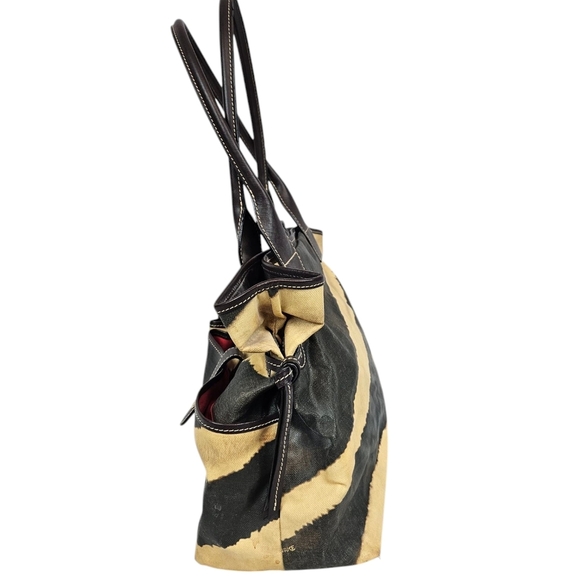 Dooney & Bourke Monza June Zebra Print Coated Canvas‎ Hobo Bag Women's Purse - Picture 2 of 10
